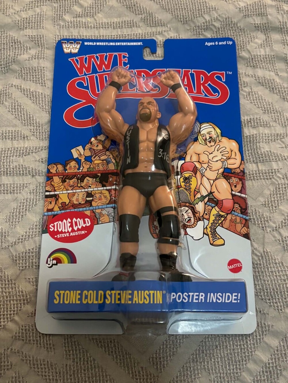 Stone Cold Steve Austin WWE Mattel Superstars LJN Wave 2 Action Figure Blue Card